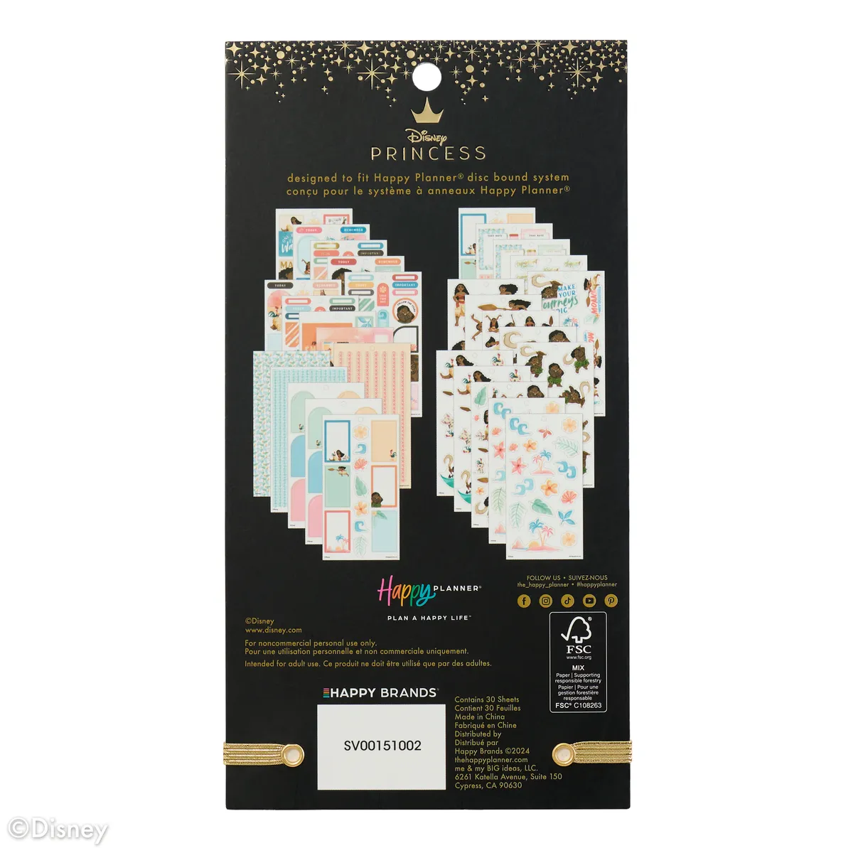 Happy Planner Disney Moana Value Pack stickers 428