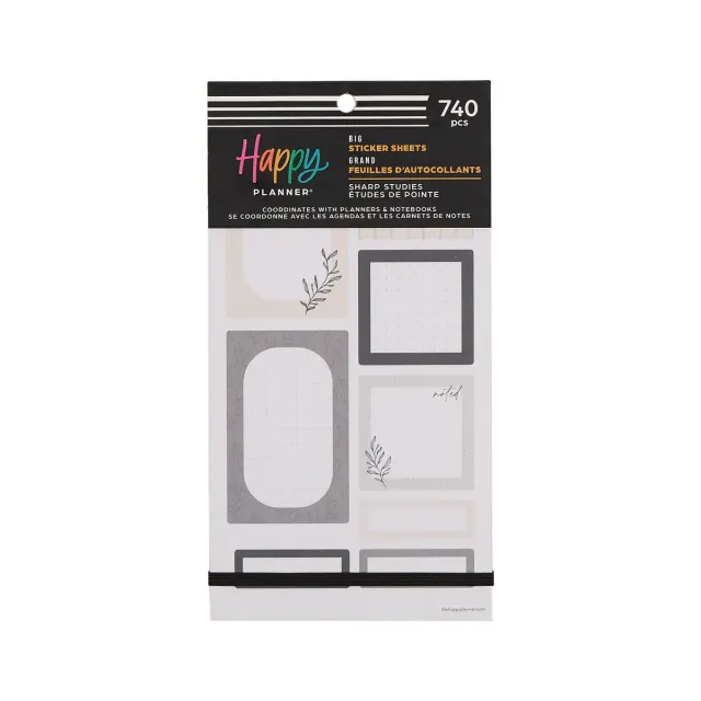 Happy Planner Sharp Studies Teacher stickers Big 740 neutres