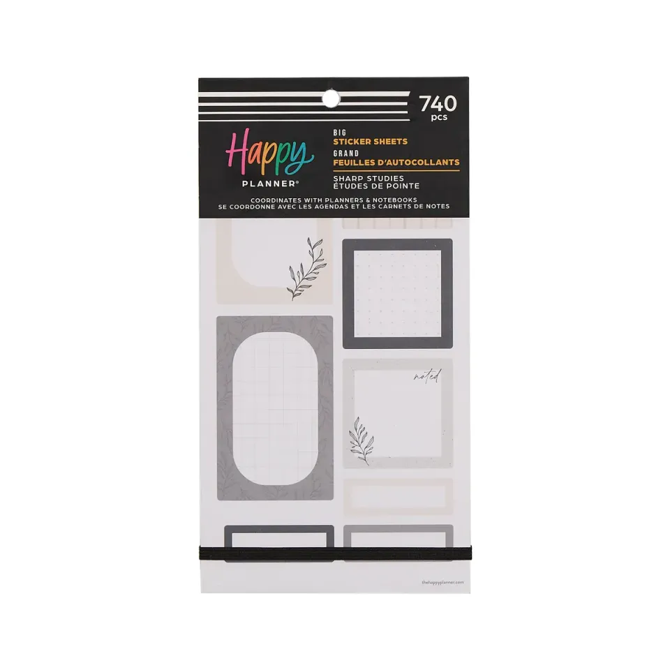 Happy Planner Sharp Studies Teacher stickers Big 740 neutres