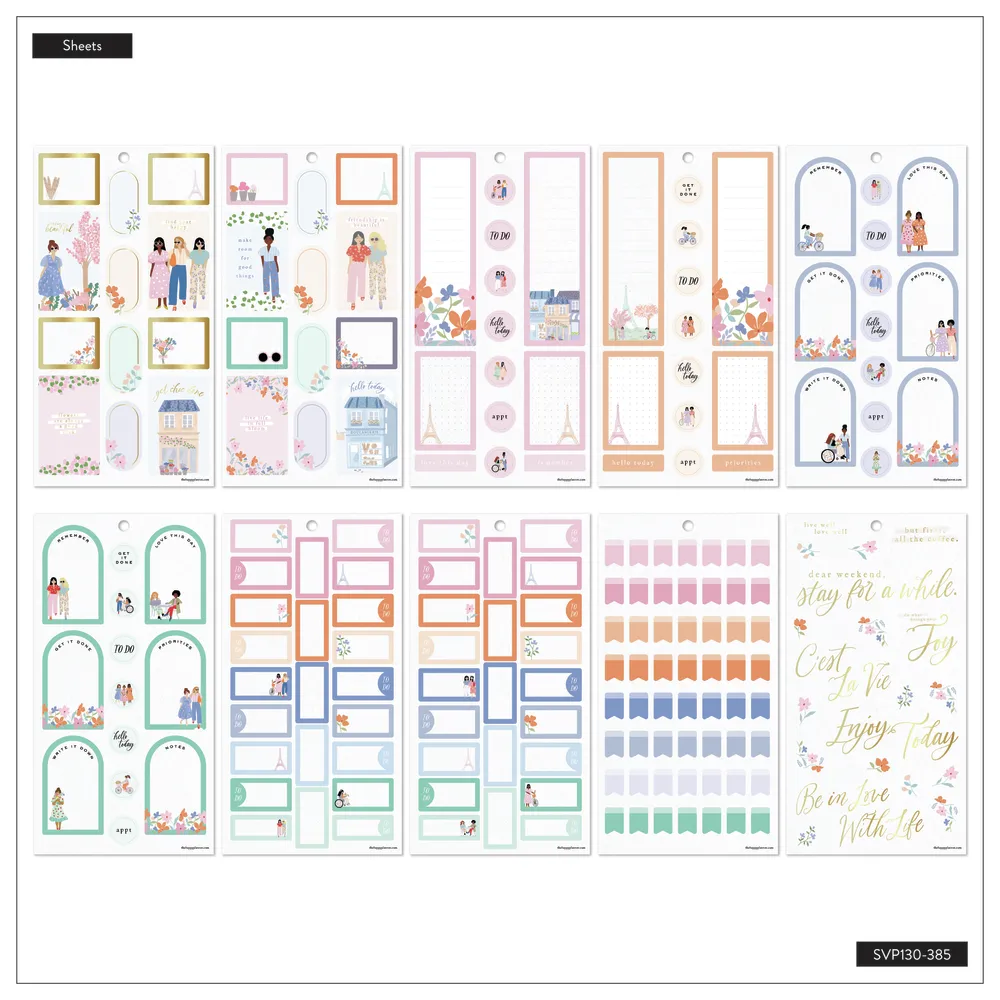 Happy Planner Happy in Paris stickers value pack 498 pièces