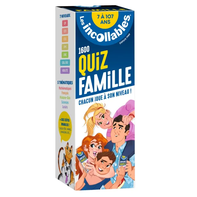 Incollables Quiz famille jeu éventails 7 à 107 ans