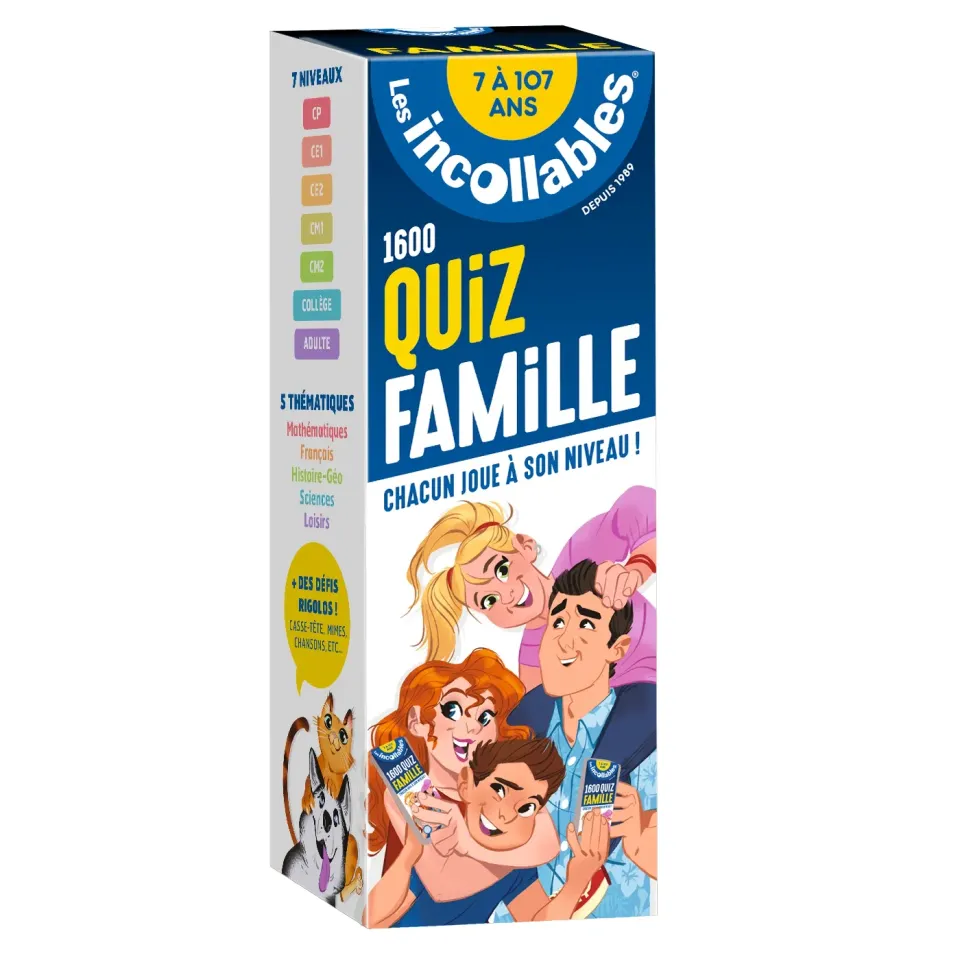 Incollables Quiz famille jeu éventails 7 à 107 ans