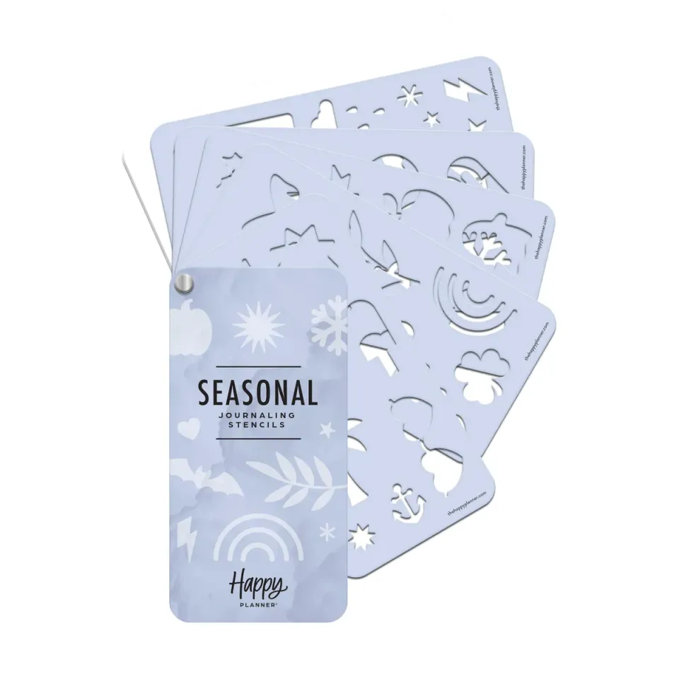 Happy Planner Seasonal pochoir éventail 5 fiches saisonnier
