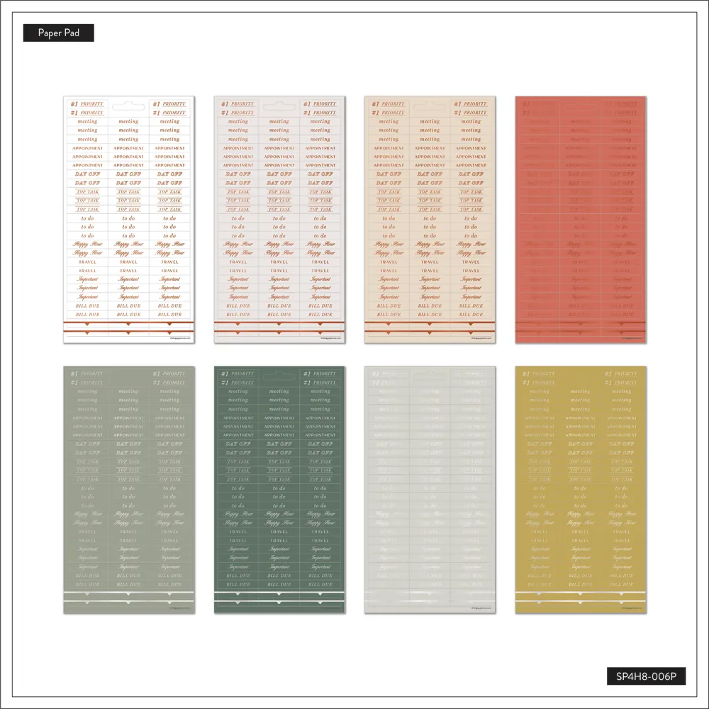 Happy Planner Work Life Ivy Rose stickers 8 feuilles 632