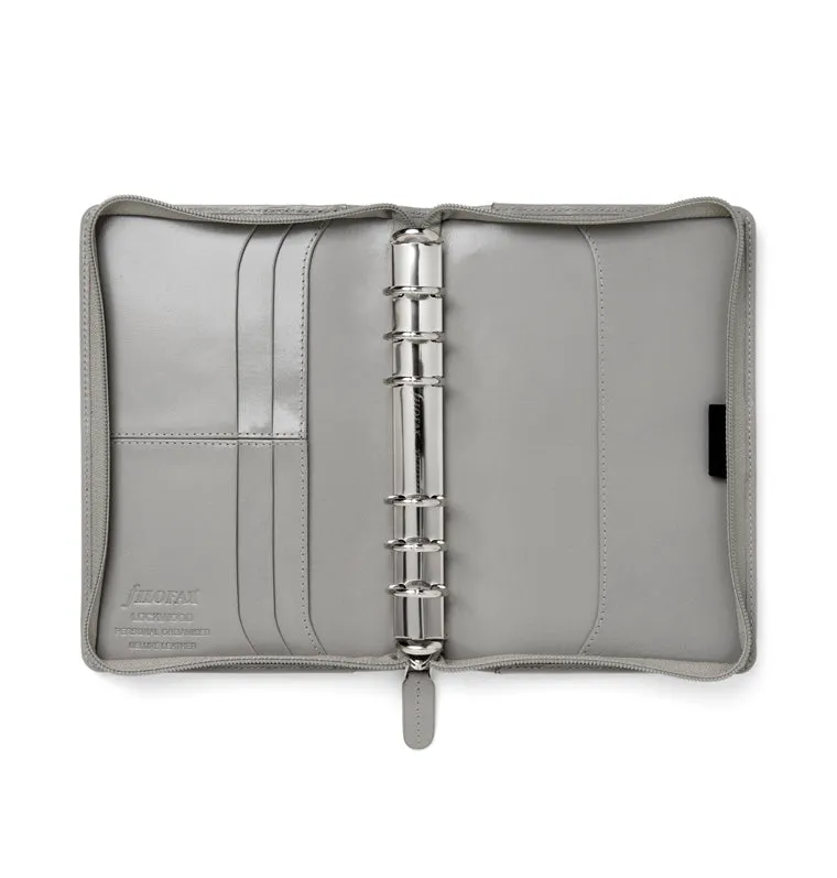 Filofax Lockwood organiseur zip Personal gris cuir