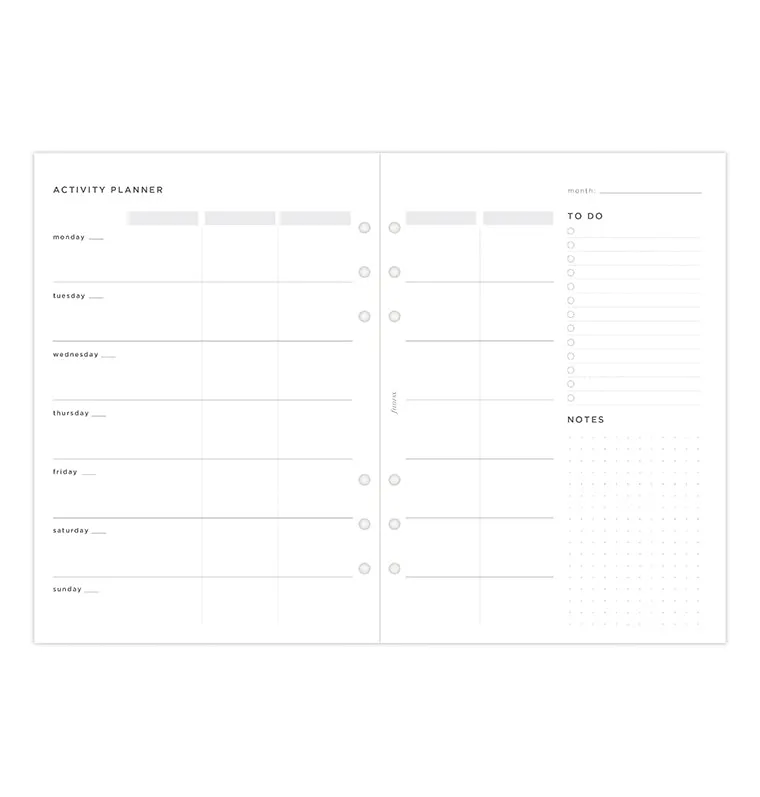 Filofax Classic Activity Planner recharge A5 minimal
