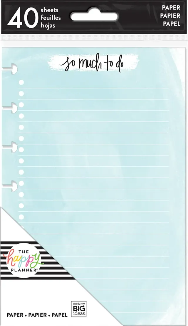 Happy Planner Watercolor recharge papier mini 40 feuilles