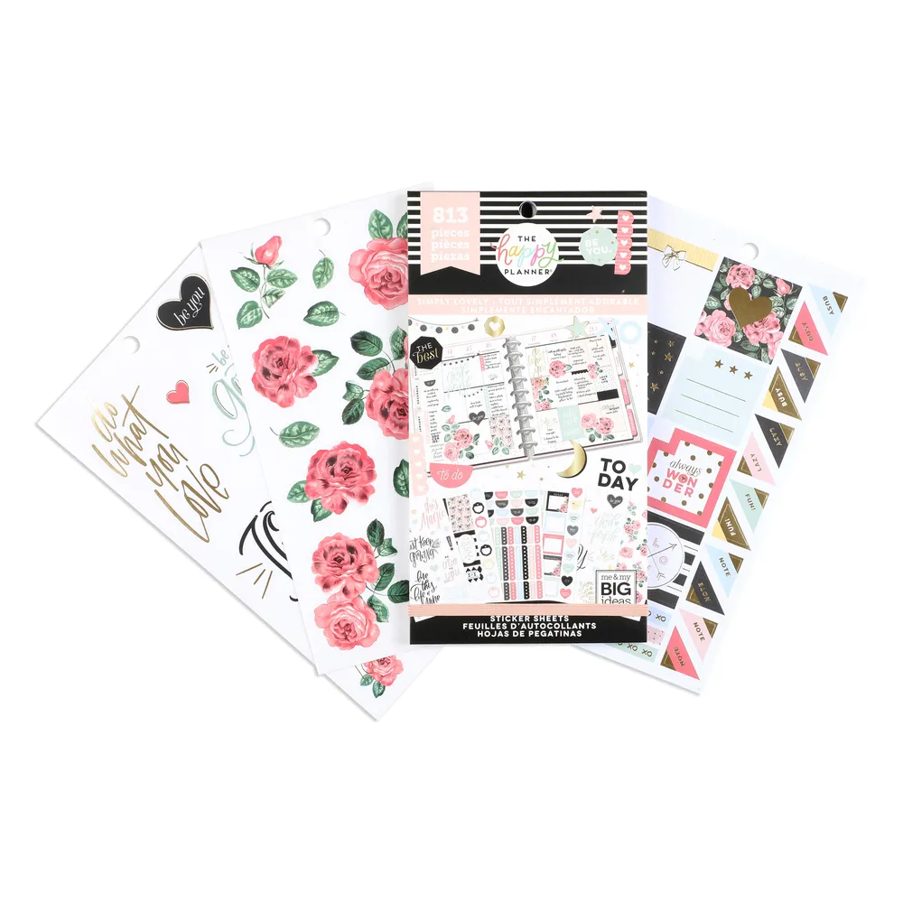 Happy Planner Simply Lovely stickers value pack 30 feuilles