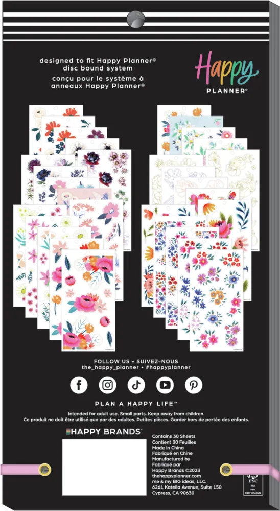 Happy Planner Value Pack stickers Happy Blooms 293 pièces doré