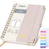 Poprun WH145P carnet spirale rose clair ligné papier épais