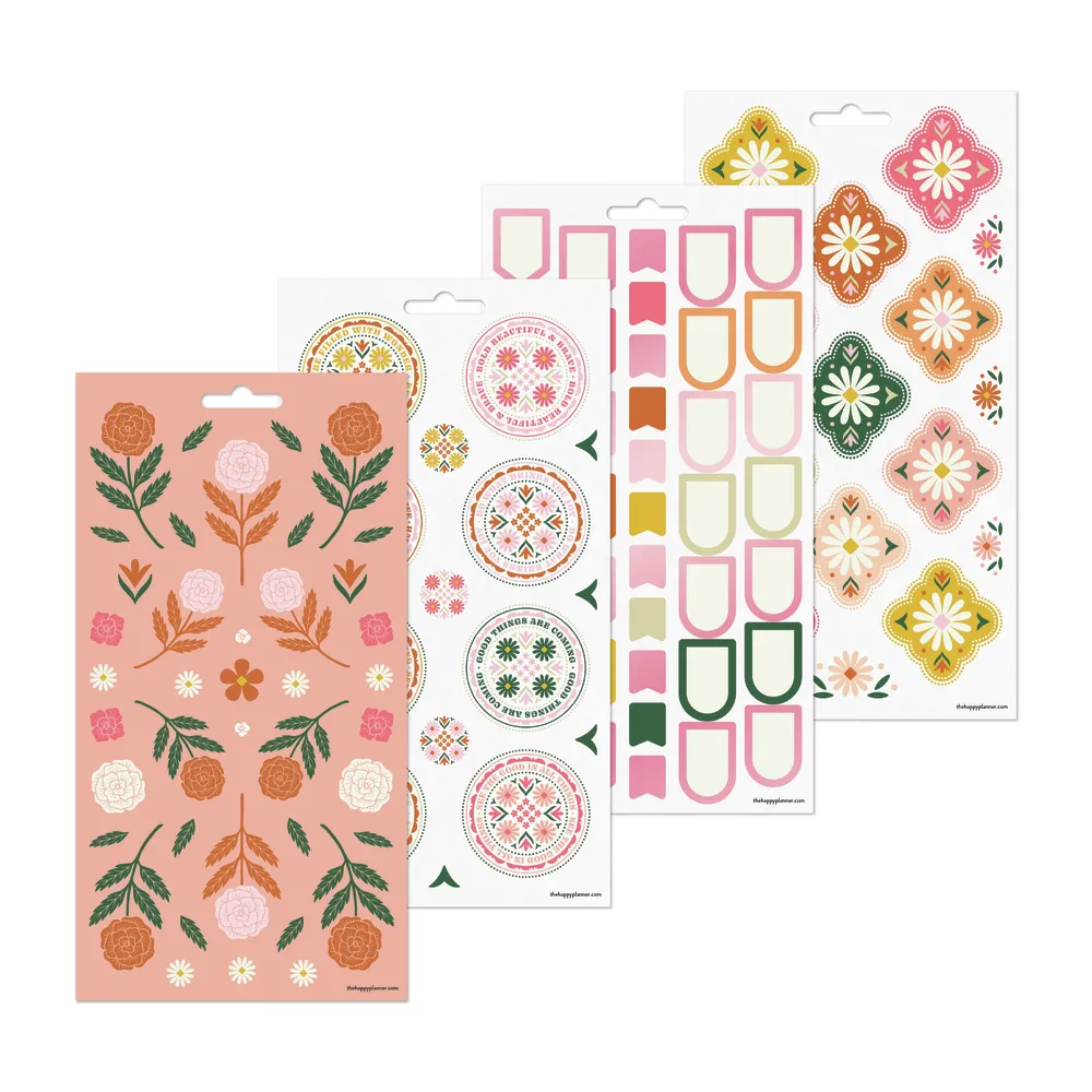 Happy Planner Western Wildflower stickers 10 feuilles nature
