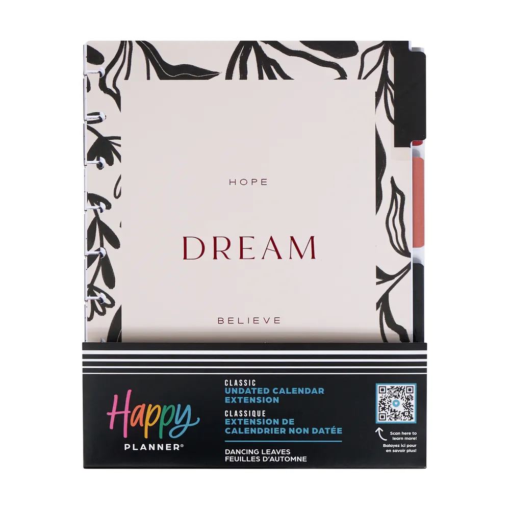 Happy Planner Dancing Leaves recharge agenda Classic 6 mois vertical
