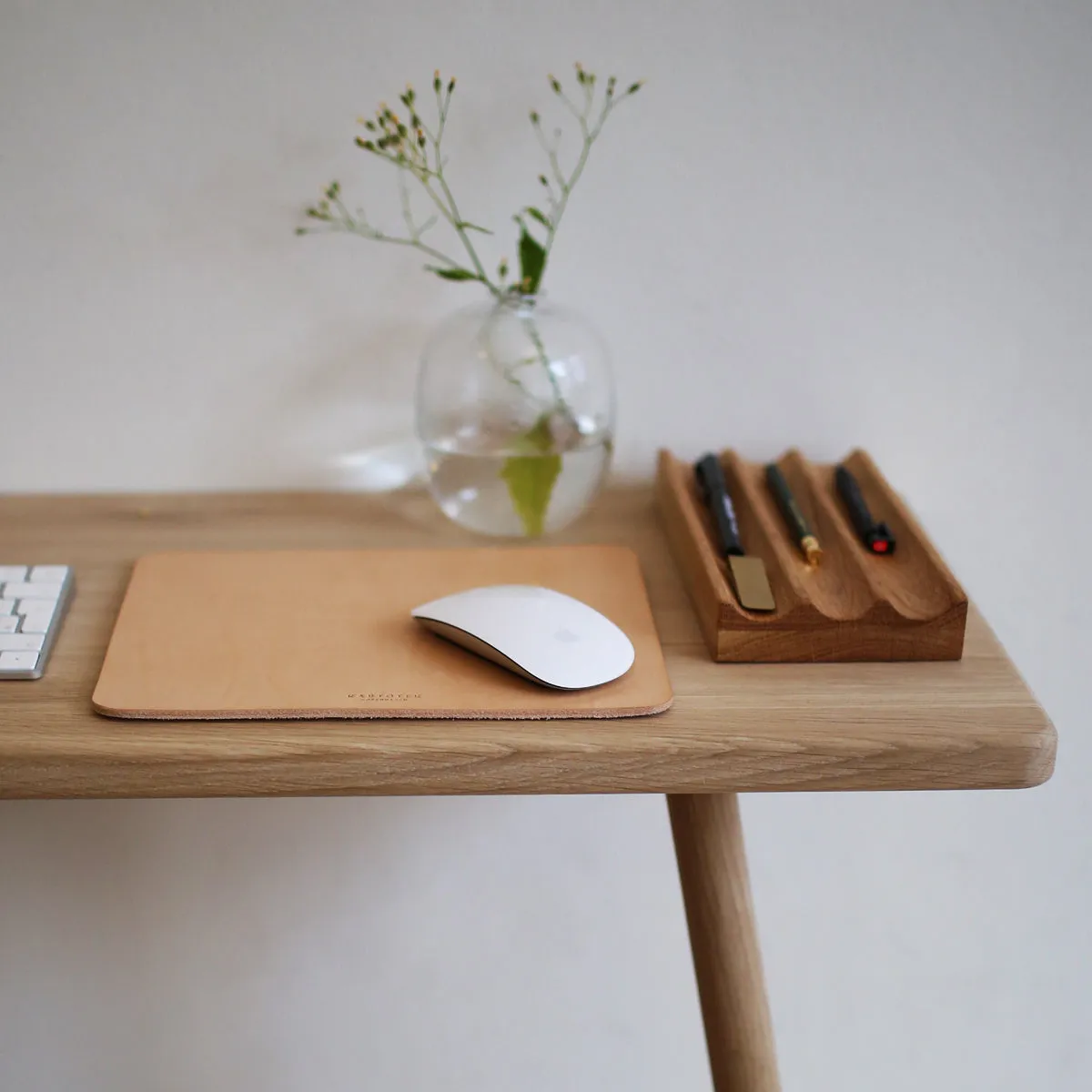 Kartotek tapis de souris cuir naturel patiné