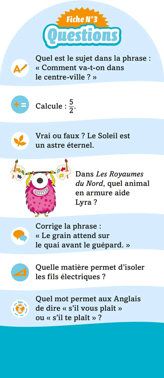 Frigobloc Les Incollables 350 quiz CM1-CM2 9-10 ans