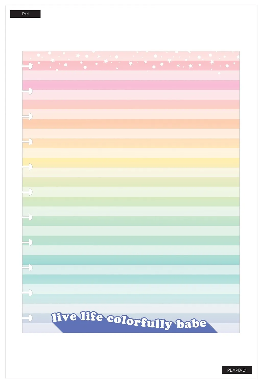 Happy Planner Brights bloc papier grand format 100 feuilles