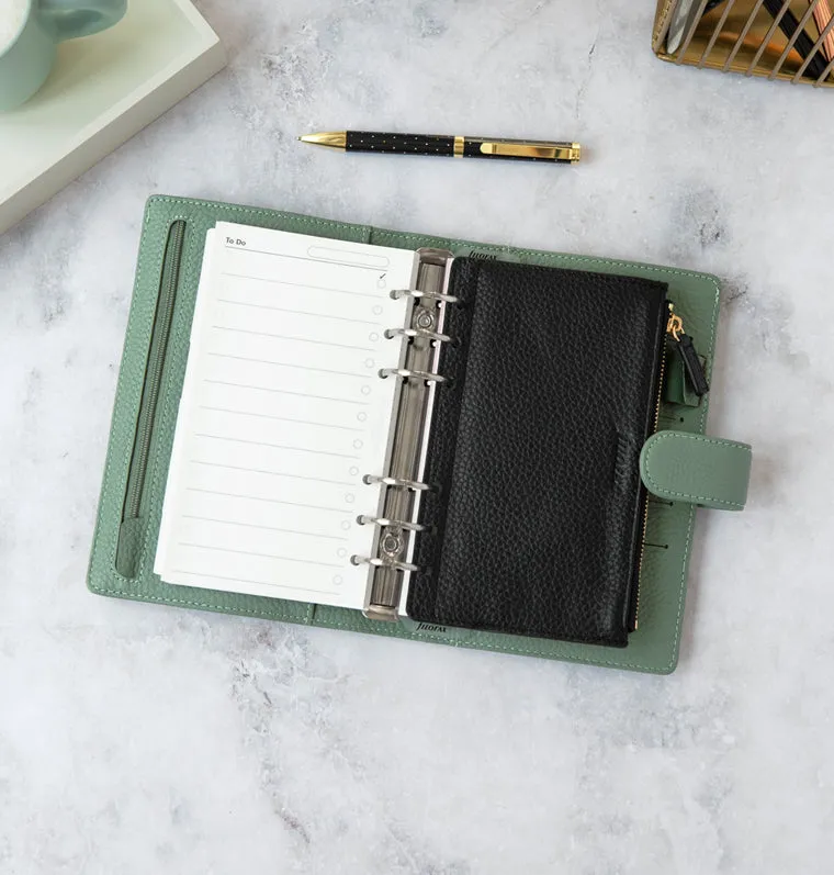 Filofax Classic pochette zippée cuir A5 Personal pleine fleur
