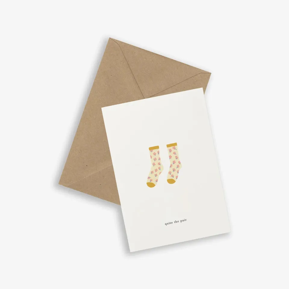 Kartotek Socks carte de vœux Quite the Pair avec enveloppe