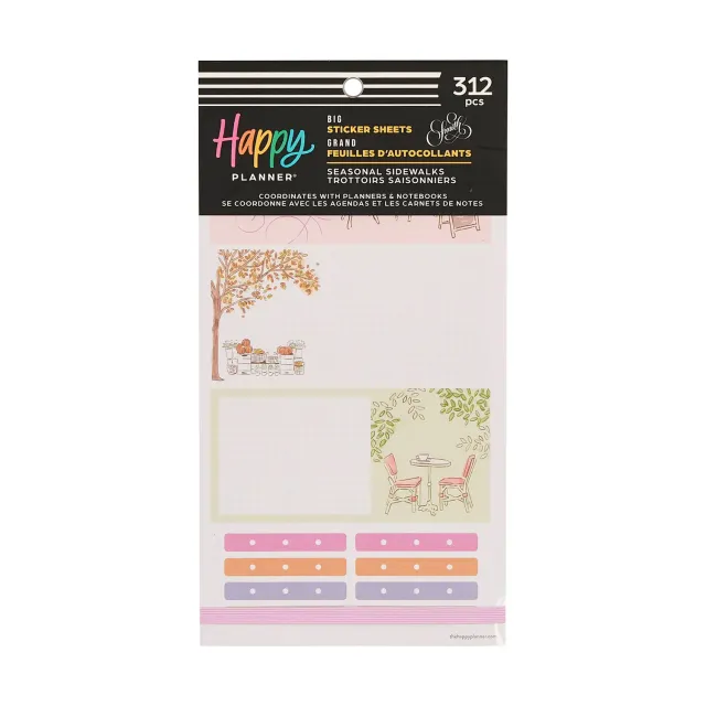 Happy Planner Seasonal Sidewalks stickers Big 30 feuilles 4 saisons