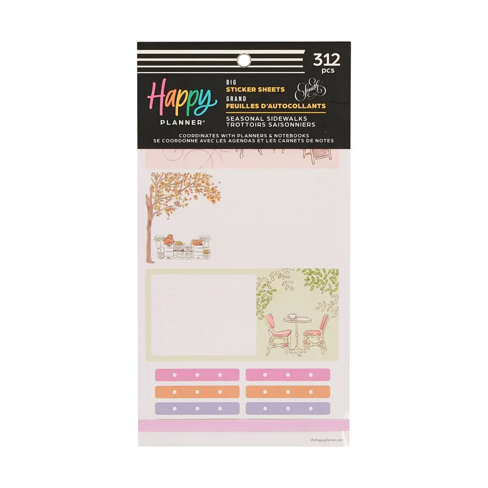 Happy Planner Seasonal Sidewalks stickers Big 30 feuilles 4 saisons