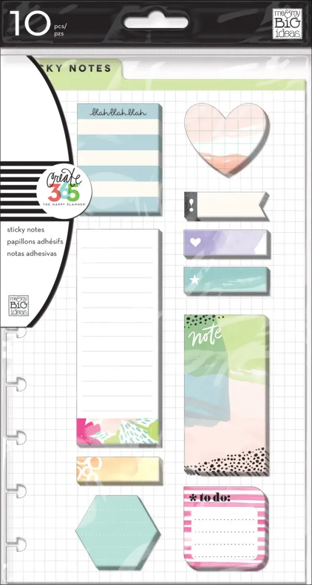 Happy Planner Watercolor notes adhésives Classic 200