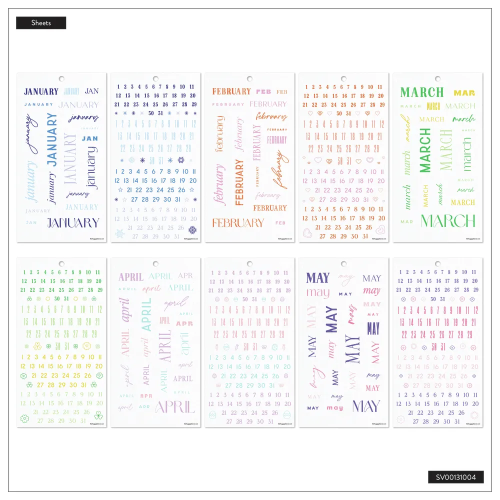 Happy Planner Colorful Months stickers classic 2218 mois