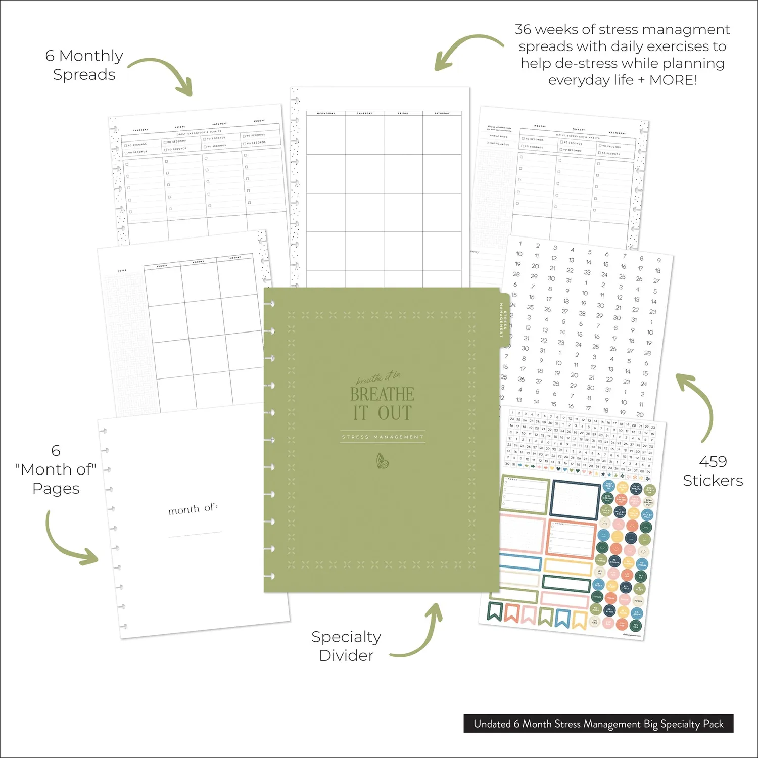 Happy Planner Big Stress Management extension 6 mois spécialité