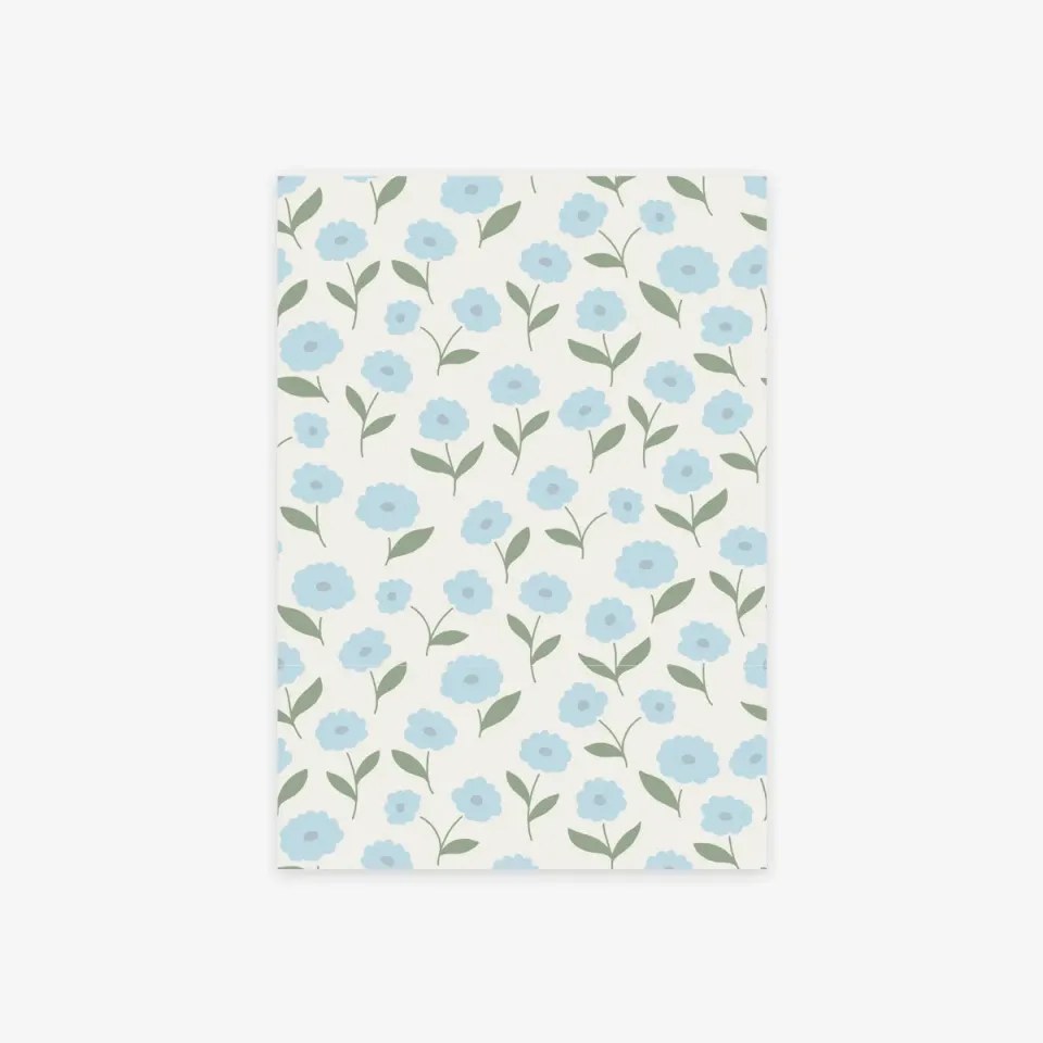Kartotek Scrapbooking Paper papier A5 dusty blue flower bleu