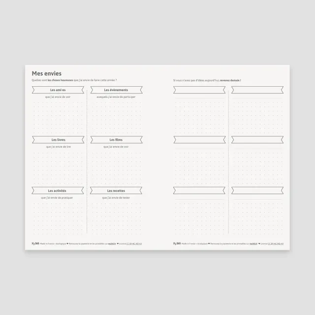 My365 Mes envies fichier PDF printable envies