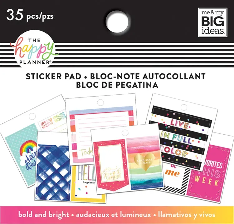 Happy Planner Bold Bright mini stickers Tiny Pad 35