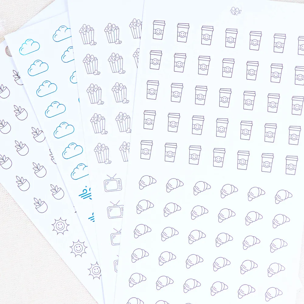 Happy Planner Everyday Neutral Icons stickers icônes neutres 2429