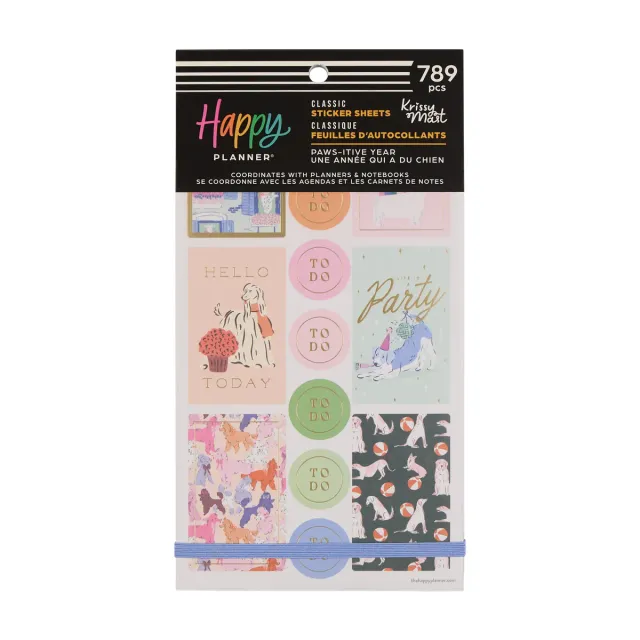 Happy Planner Pawsitive Dogs stickers 30 feuilles chiens
