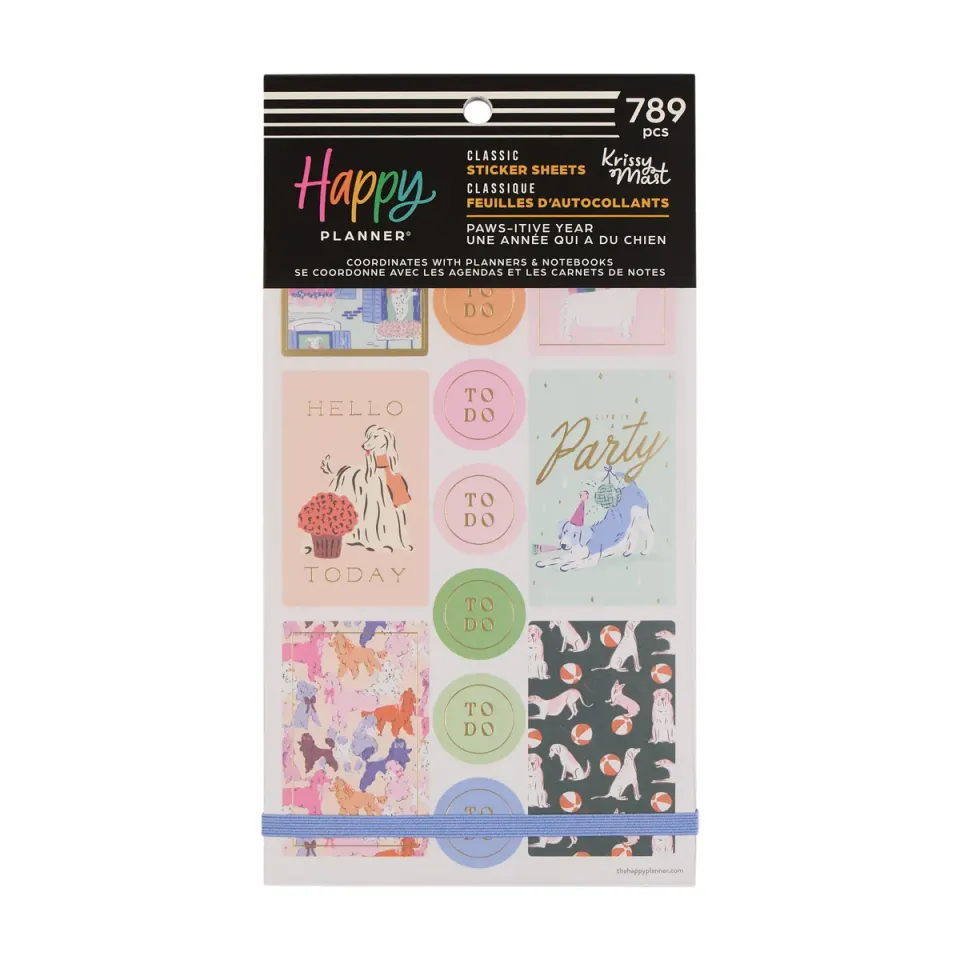 Happy Planner Pawsitive Dogs stickers 30 feuilles chiens