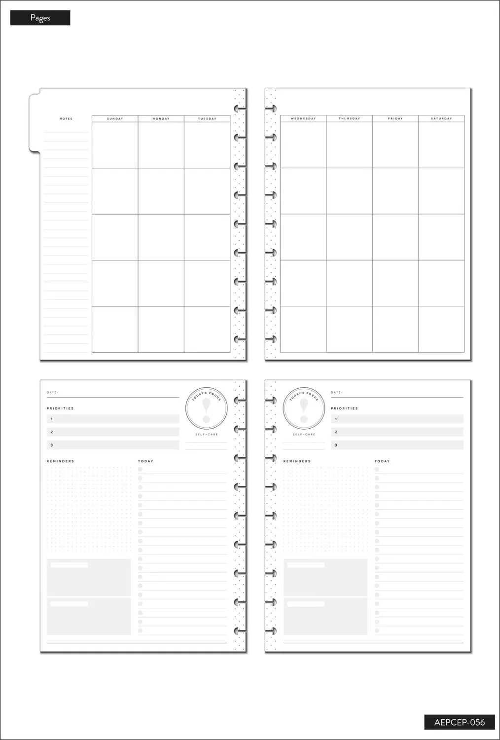 Happy Planner Papillon extension Classic pages jour non datées