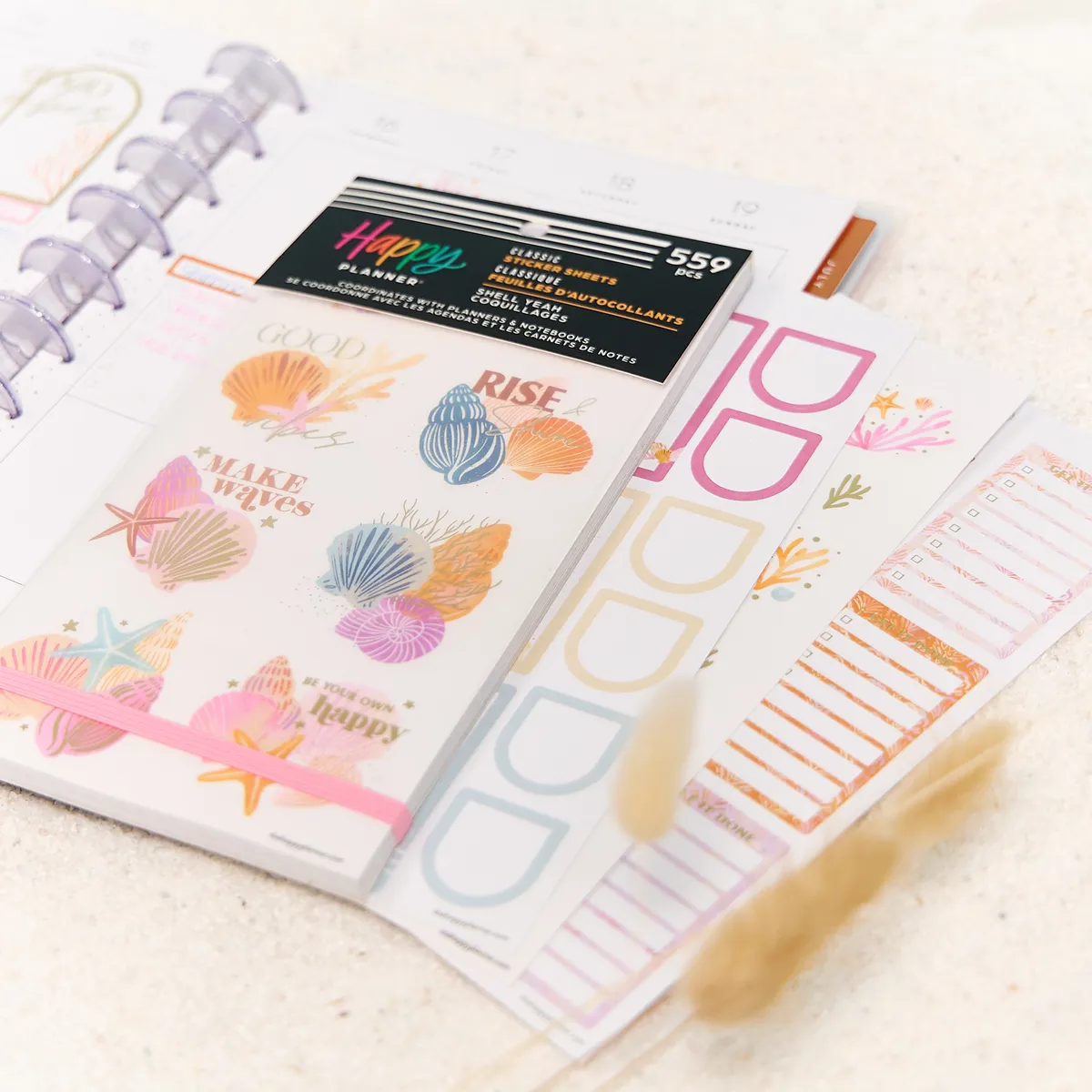 Happy Planner Shell Yeah! stickers 559 pcs bord de mer