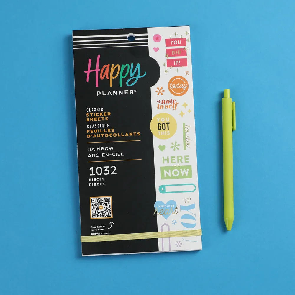 Happy Planner Rainbow Value Pack stickers 30 feuilles arc-en-ciel