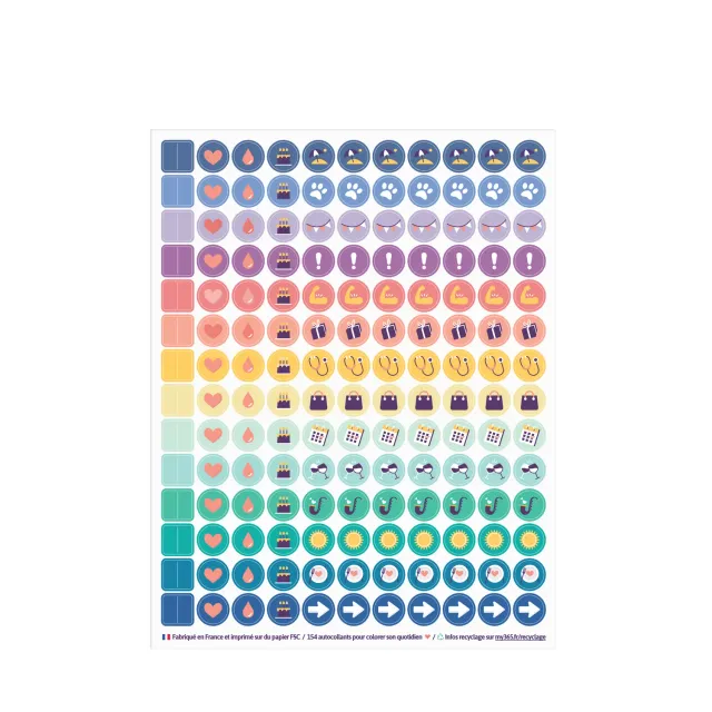 My365 Stickers 2022 onglets et icônes planche