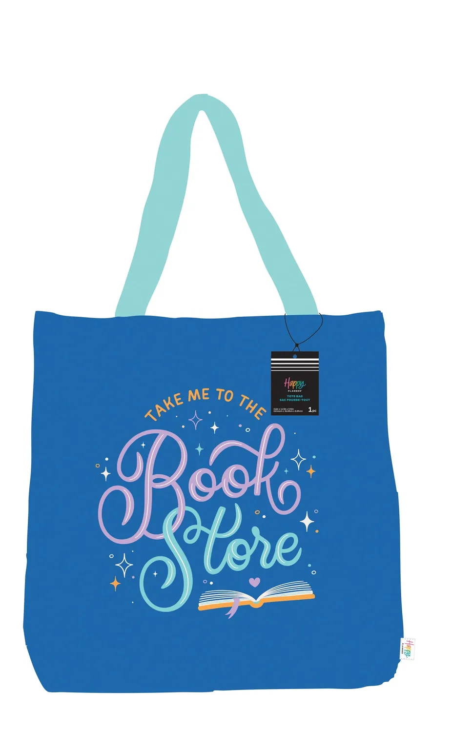 Happy Planner One More Chapter tote bag toile livre librairie