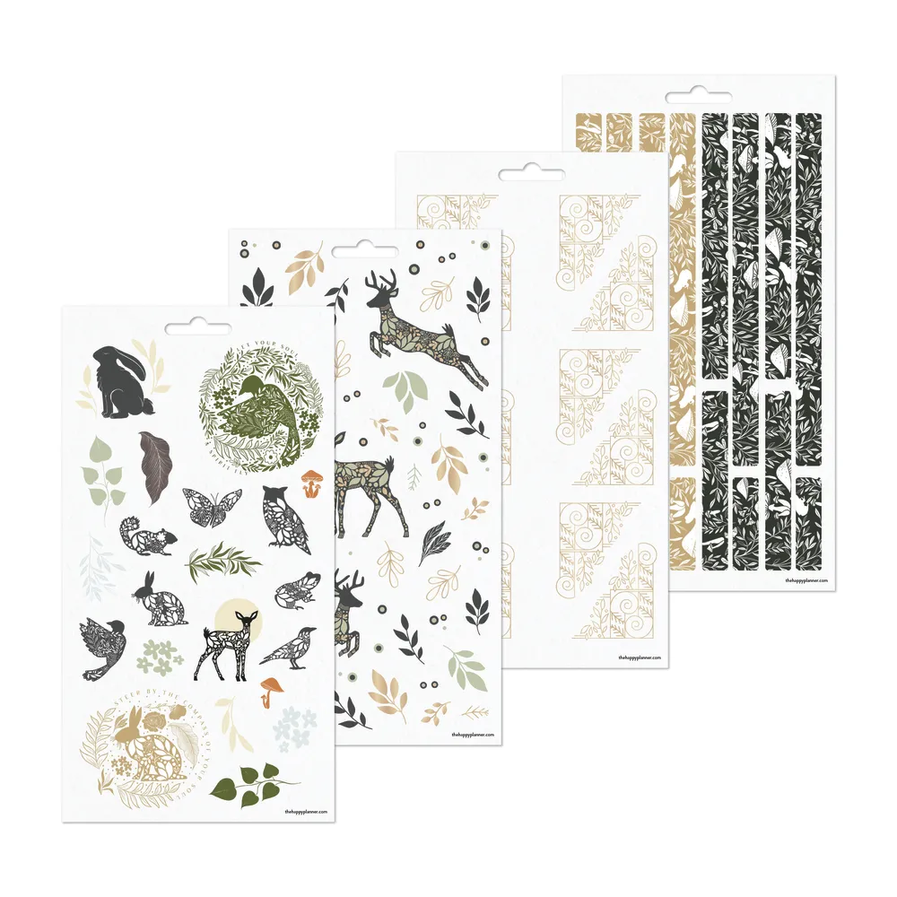 Happy Planner Wild Woods stickers 10 feuilles foret 388