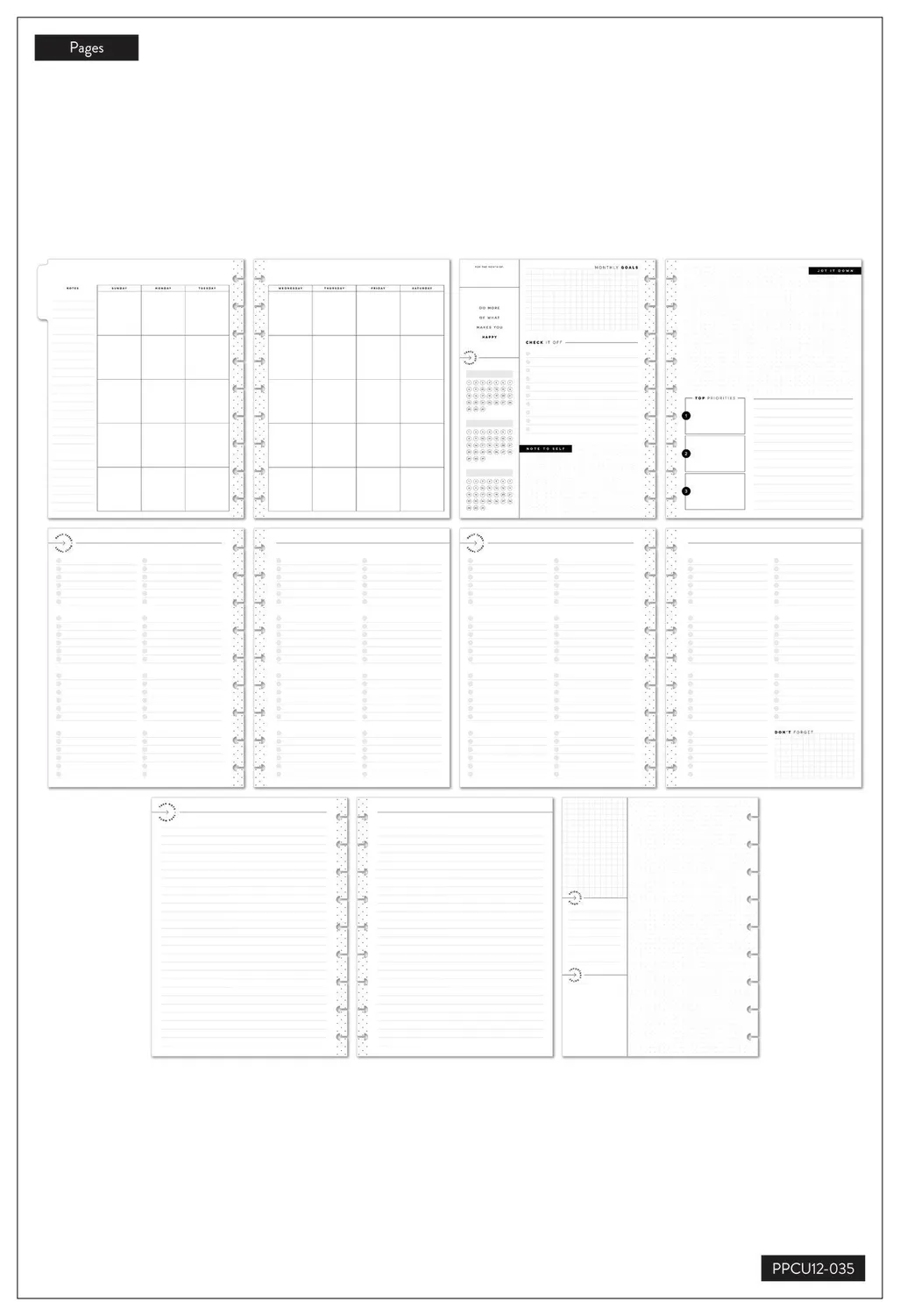 Me & my big ideas Happy Planner Homebody agenda mensuel non daté