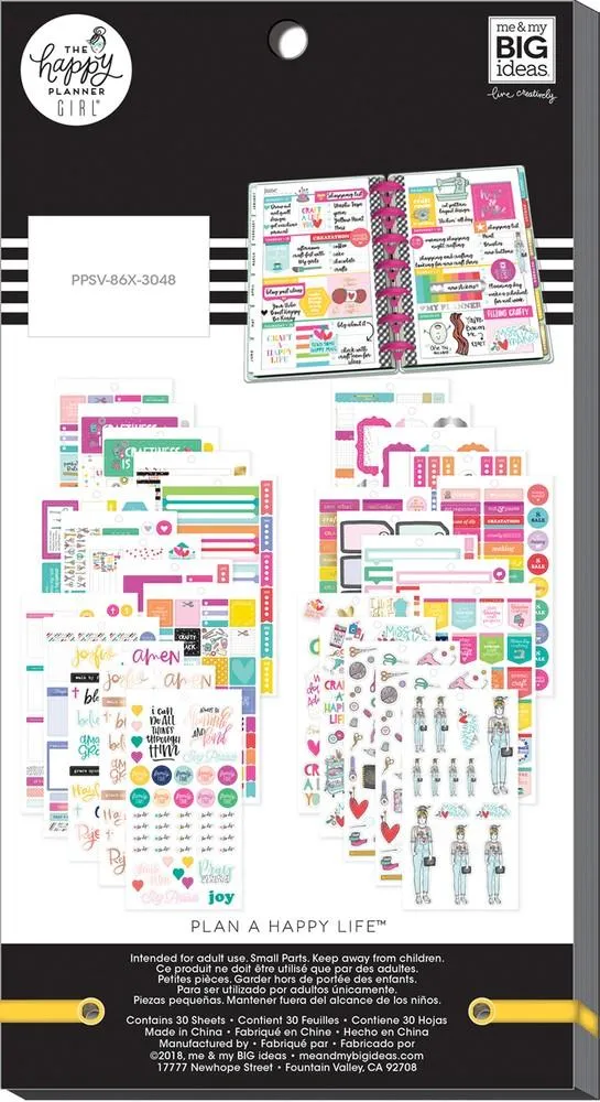 Happy Planner Everyday Plans carnet stickers 30 feuilles 1486 pièces