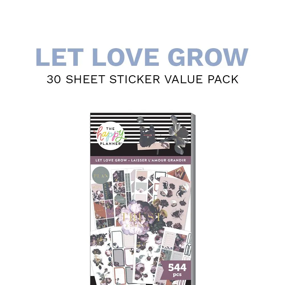 Happy Planner Let Love Grow stickers floral 544 30 feuilles