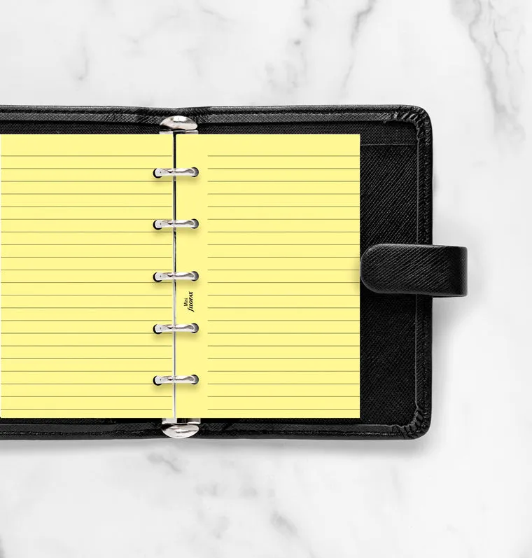Filofax Classic Mini recharge papier ligné jaune 20 feuilles