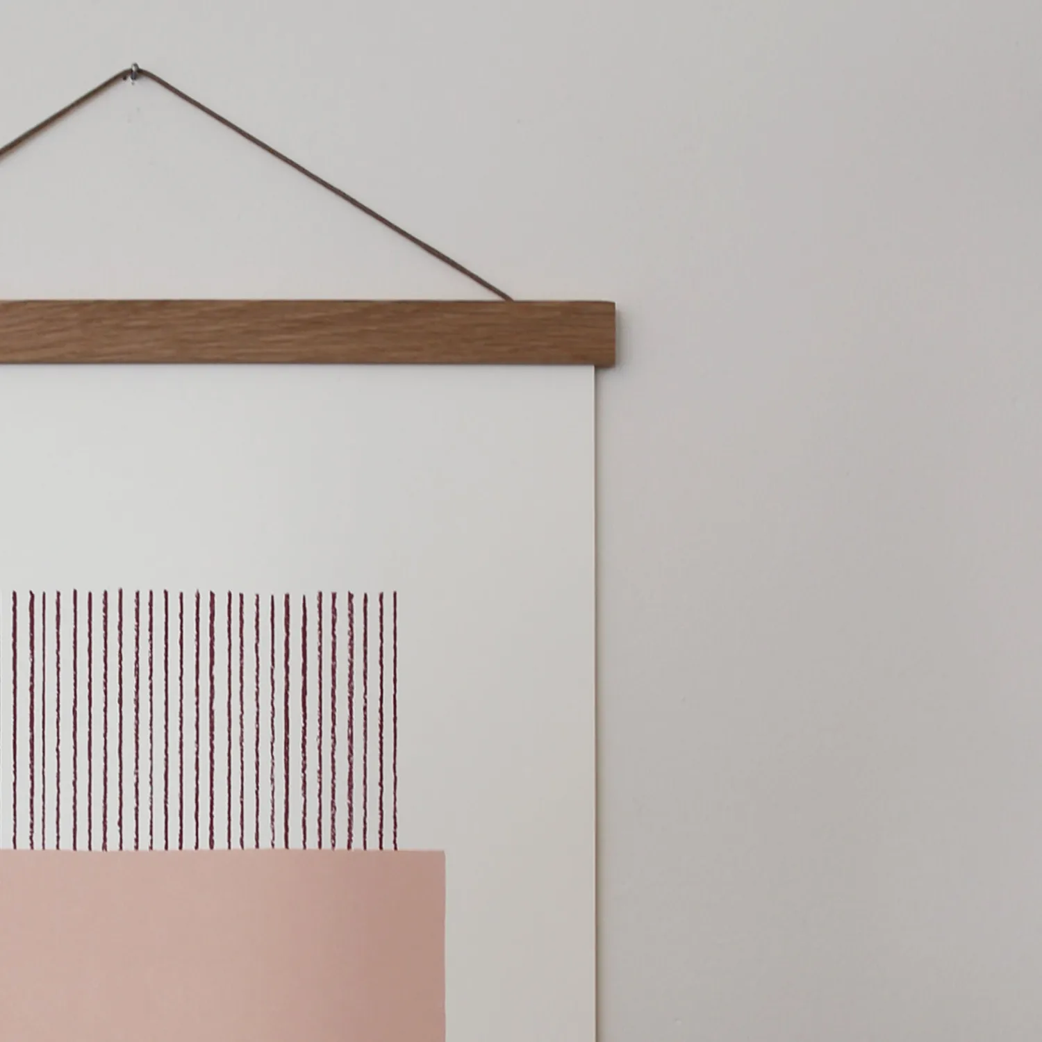 Kartotek Lines affiche A3 blush cadre chêne magnétique