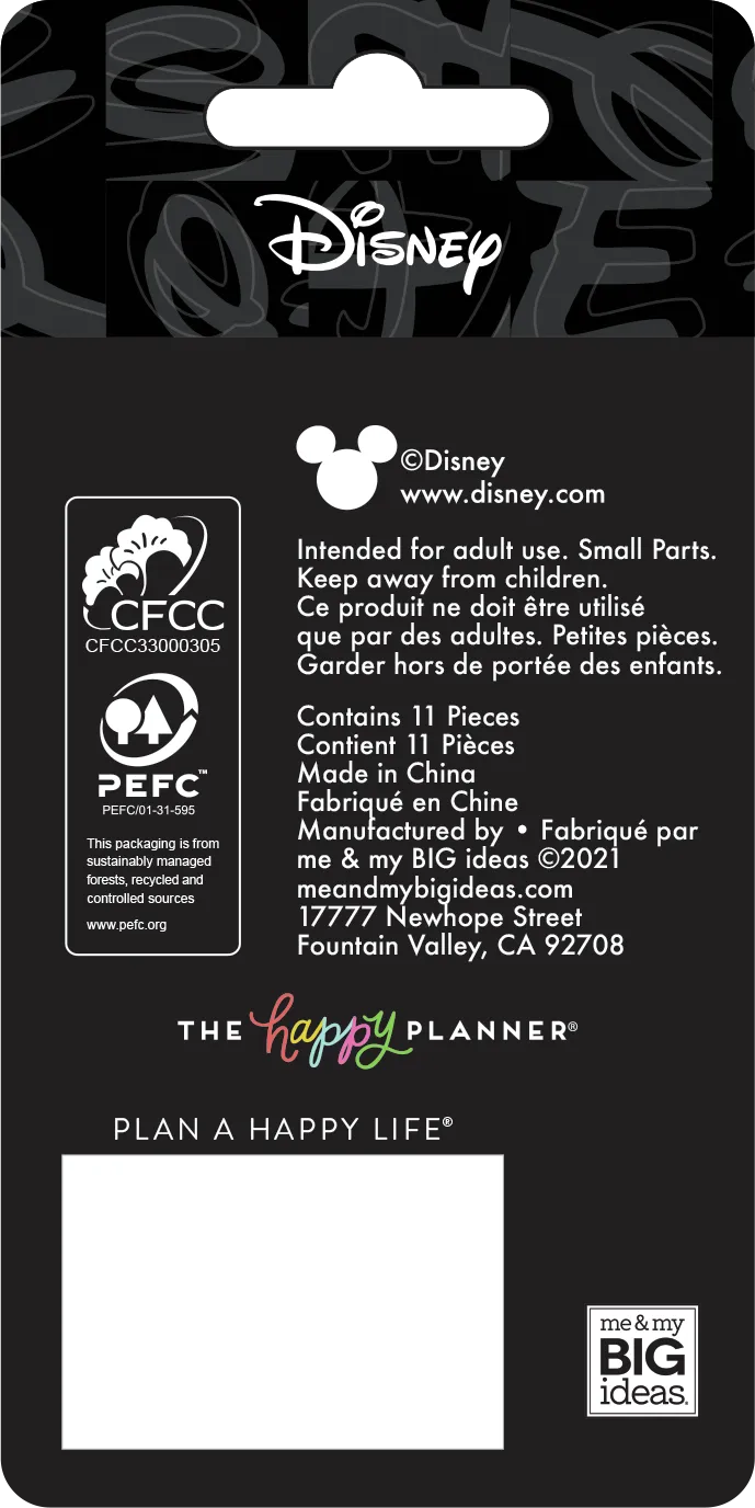 Happy Planner Mickey Mouse disques moyens lot 11 doré pailleté