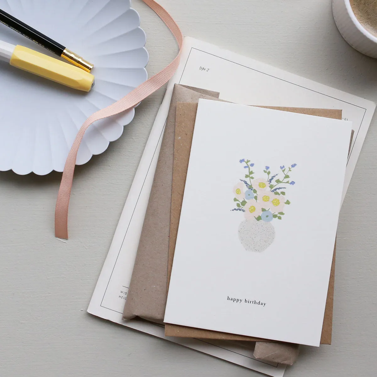 Kartotek Birthday Flowers carte anniversaire fleurs