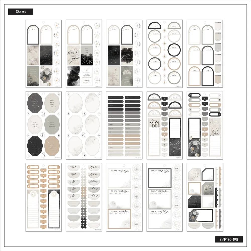 Happy Planner Celestial Elegance stickers 531 céleste