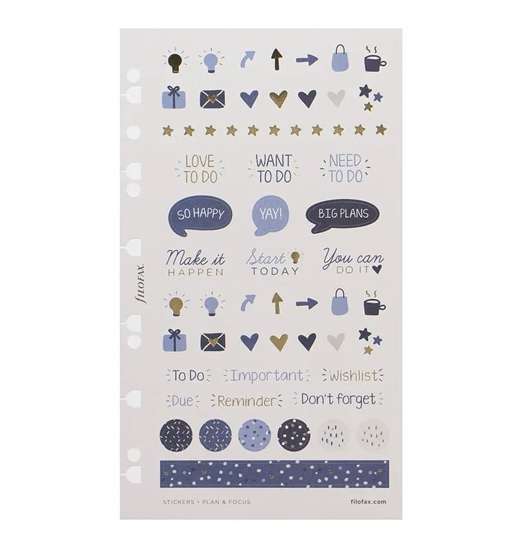 Filofax Indigo stickers repositionnables dores 6 feuilles