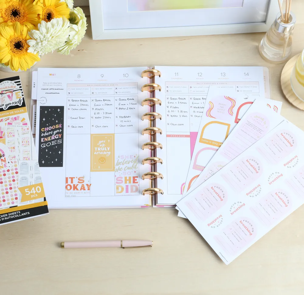 Happy Planner Feels Like Sunshine stickers Value Pack 540 pièces