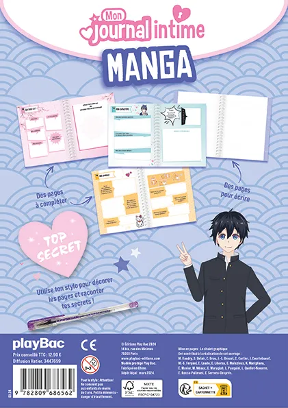 Frigobloc Manga journal intime cadenas stylo pailleté