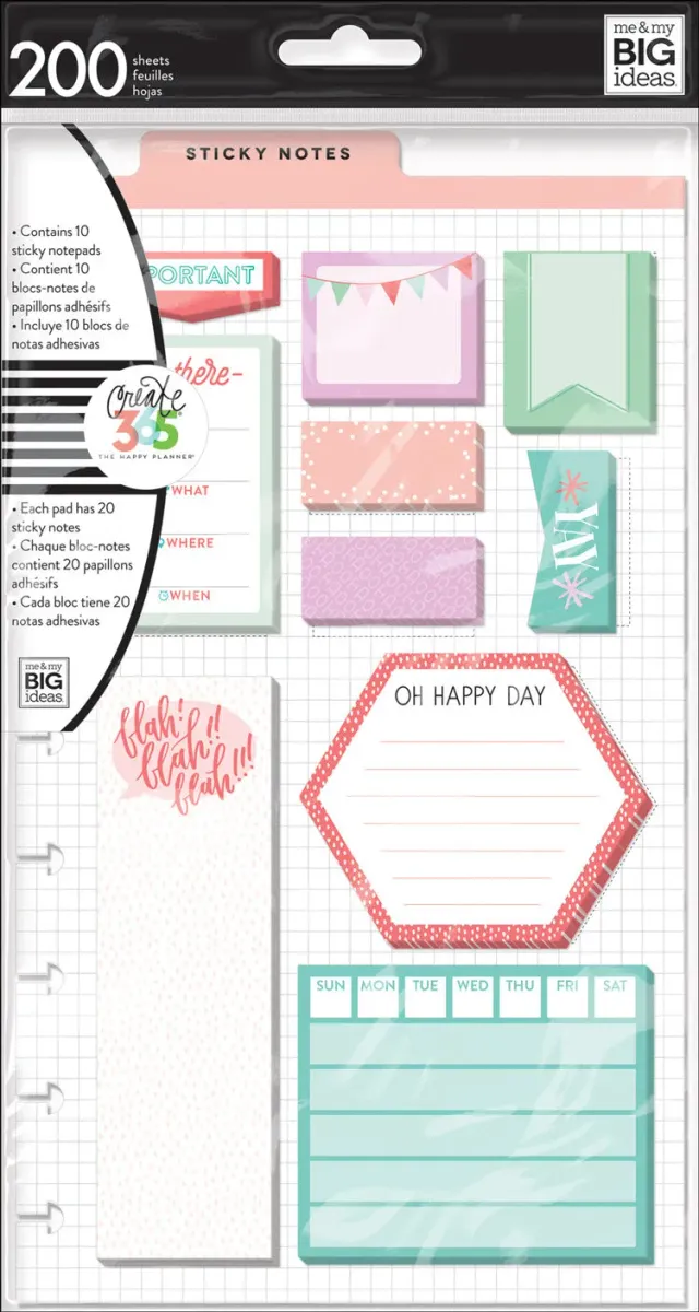 Happy Planner Be There notes adhésives classique 200